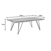 Masuta de cafea lemn masiv acacia de gradina Miles Boho, Natural, 115x69x41 cm, foto produs 6