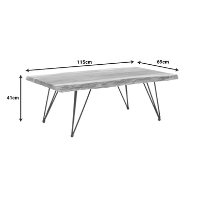 Masuta de cafea lemn masiv acacia de gradina Miles Boho, Natural, 115x69x41 cm, foto produs 6
