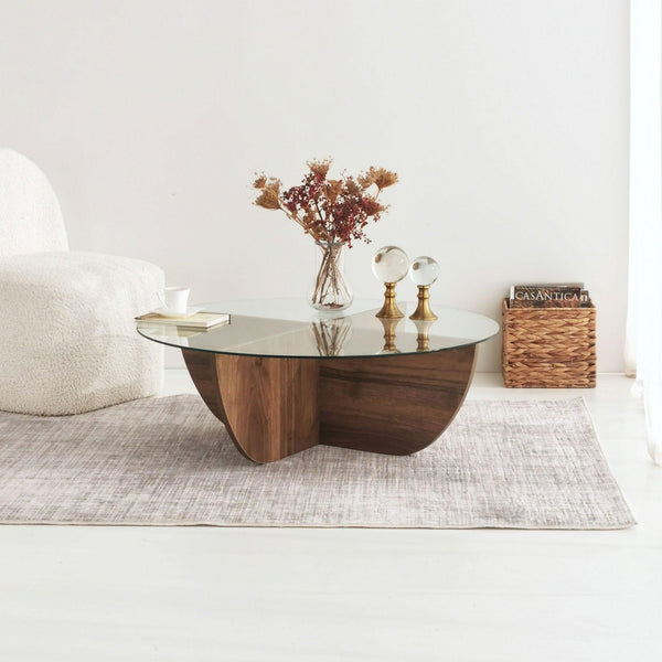 Masuta de cafea Lily - Walnut, Nuc, 90x30x90 cm