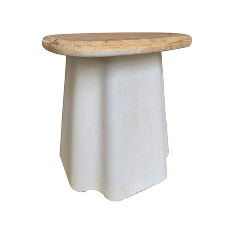 Masuta de cafea Loberta, Lemn de brad, Natural, D48x50 cm