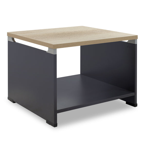 Masuta de cafea Lotus din stejar, gri inchis, 60x60x45 cm