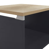 Masuta de cafea Lotus din stejar, gri inchis, 60x60x45 cm, detaliu produs