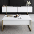 Masuta de cafea Luxe Stand Chic, Aur - Alb, 90 x 40 x 60 cm