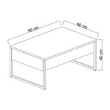 Masuta de cafea Luxe Stand Chic, Aur - Alb, 90 x 40 x 60 cm