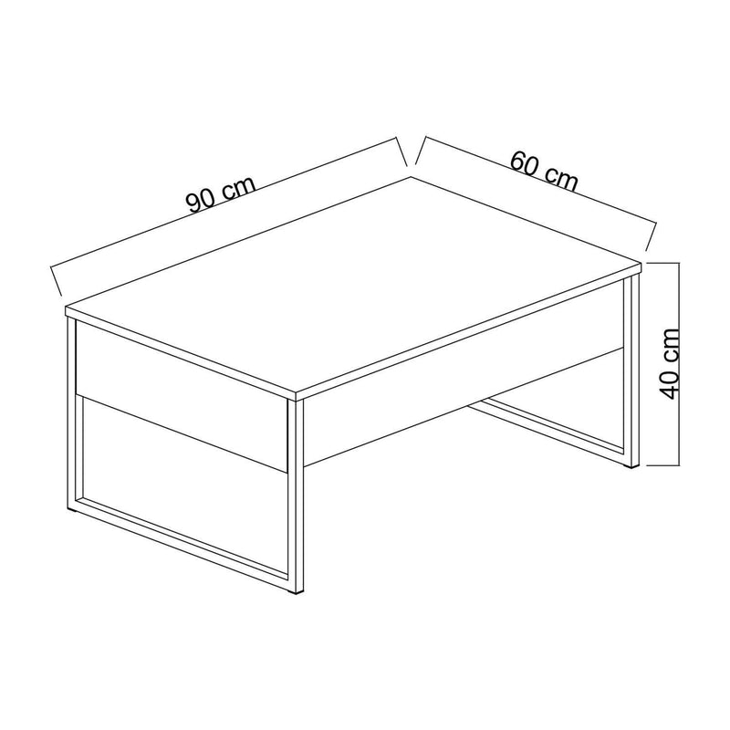 Masuta de cafea Luxe Stand Chic, Aur - Alb, 90 x 40 x 60 cm