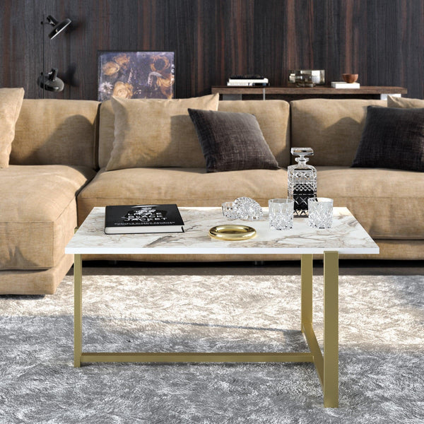 Masuta de cafea Merideths - Gold, Aur, 92x45x64 cm