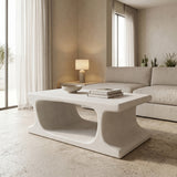 Masuta de cafea Nafel, MDF, Alb, 120x60x45 cm
