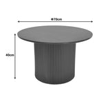Masuta de cafea Dovel, MDF si metal, D70x45 cm - Negru