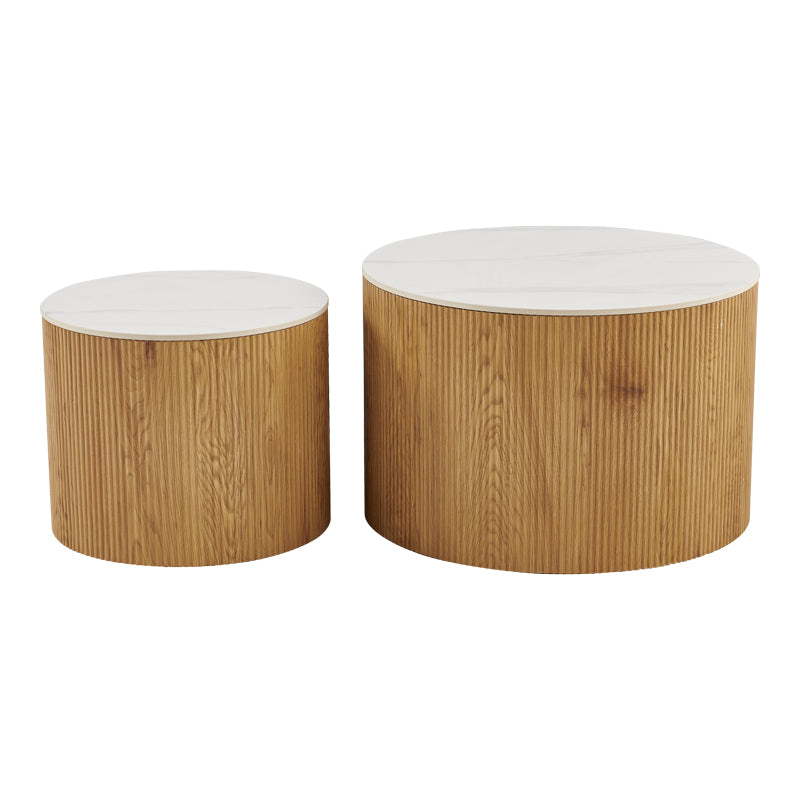Masuta de cafea Nelba, set 2 piese, 70x70x50 cm - Stejar