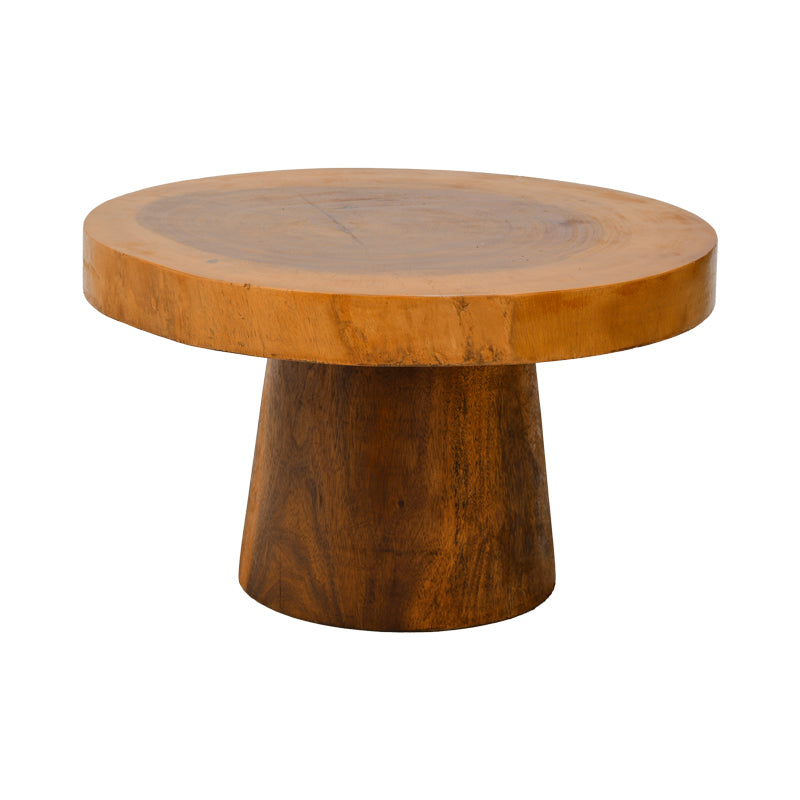 Masuta de cafea Nepal, Lemn masiv de suar, D80x45 cm - Natural