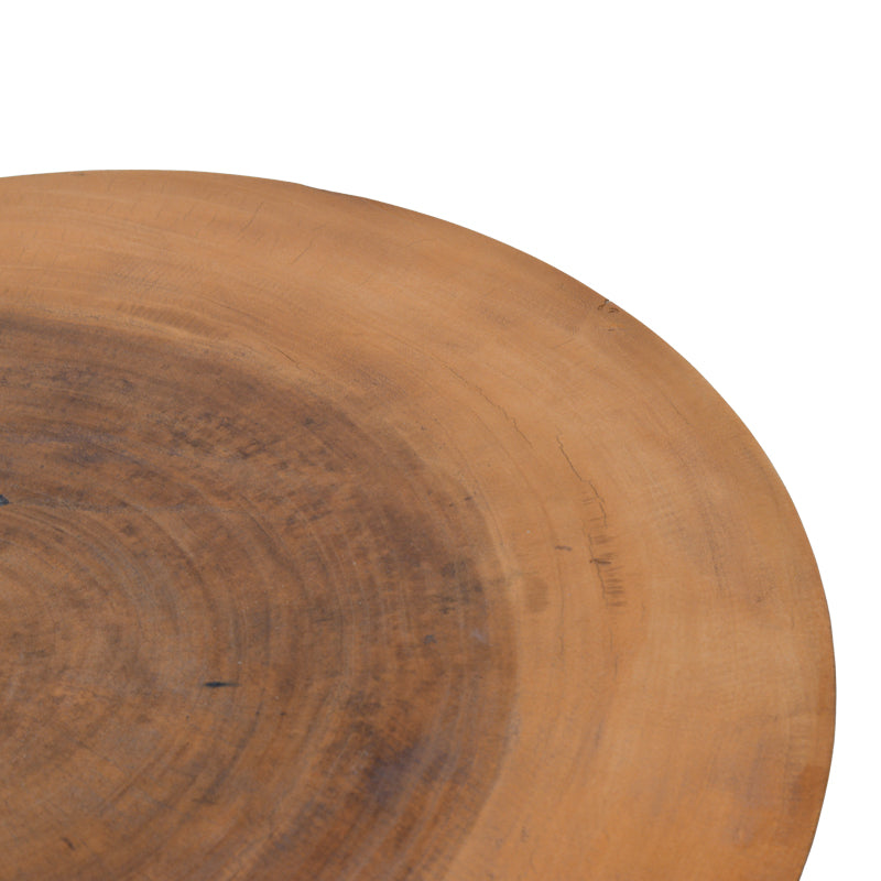 Masuta de cafea Nepal, Lemn masiv de suar, D80x45 cm - Natural