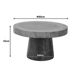 Masuta de cafea Nepal, Lemn masiv de suar, D80x45 cm - Natural