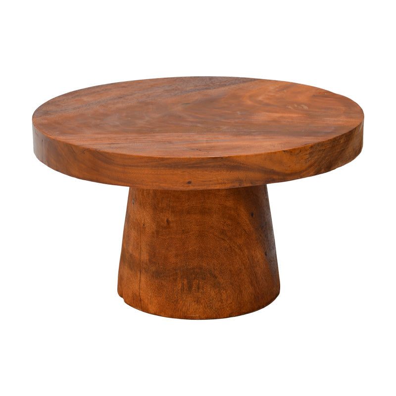 Masuta de cafea Nepal, Lemn masiv de suar, D80x45 cm - Nuc