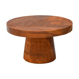 Masuta de cafea Nepal, Lemn masiv de suar, D80x45 cm - Nuc