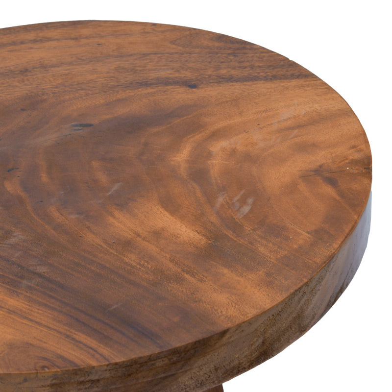 Masuta de cafea Nepal, Lemn masiv de suar, D80x45 cm - Nuc