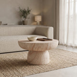 Masuta de cafea Nuebo, Aspect travertin, Travertin, D70x42 cm