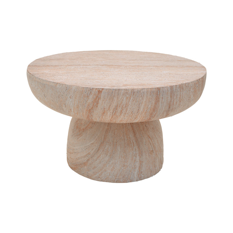 Masuta de cafea Nuebo, Aspect travertin, Travertin, D70x42 cm