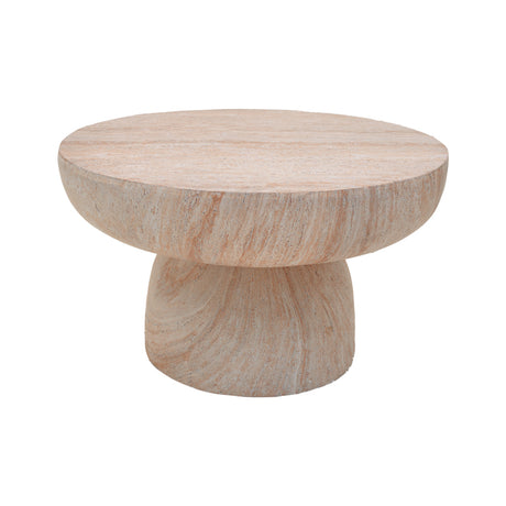 Masuta de cafea Nuebo, Aspect travertin, Travertin, D70x42 cm