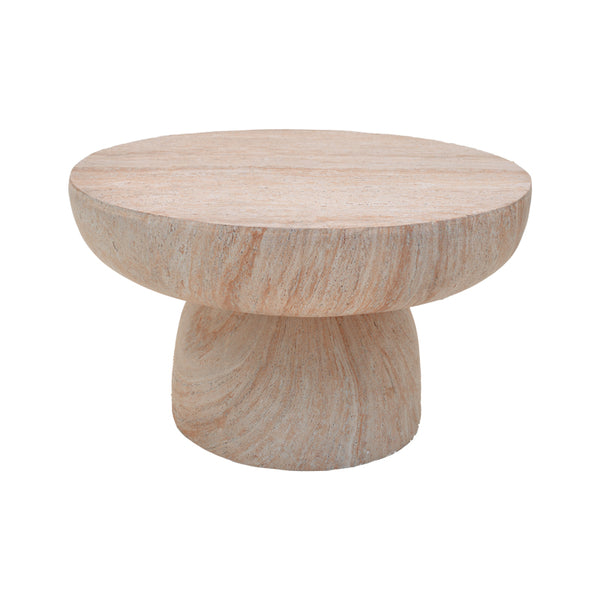 Masuta de cafea Nuebo, Aspect travertin, Travertin, D70x42 cm