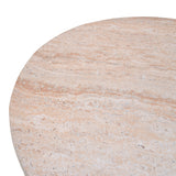 Masuta de cafea Nuebo, Aspect travertin, Travertin, D70x42 cm
