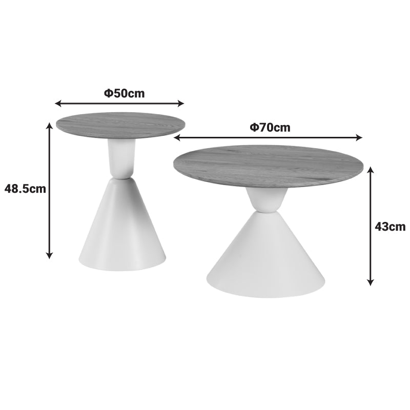 Masuta de cafea Obsidian, Metal, Negru - Alb