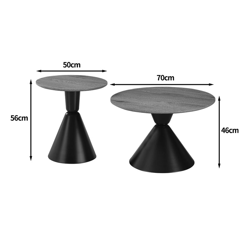 Masuta de cafea Obsidian, Metal, Negru
