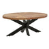 Masuta de cafea ovala Fardy lemn masiv de acacia, nuc - negru 120x60x45 cm