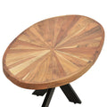 Masuta de cafea ovala Fardy lemn masiv de acacia, nuc - negru, 120x60x45 cm, perspectiva suplimentara