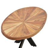 Masuta de cafea ovala Fardy lemn masiv de acacia, nuc - negru, 120x60x45 cm