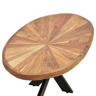Masuta de cafea ovala Fardy lemn masiv de acacia, nuc - negru, 120x60x45 cm, perspectiva suplimentara