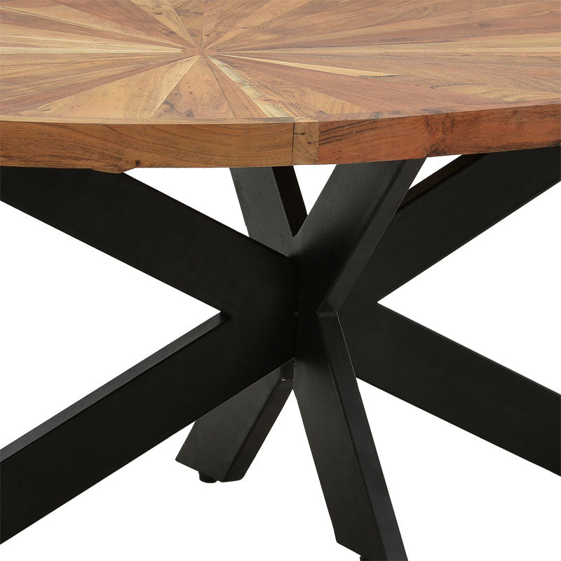 Masuta de cafea ovala Fardy lemn masiv de acacia, nuc - negru, 120x60x45 cm