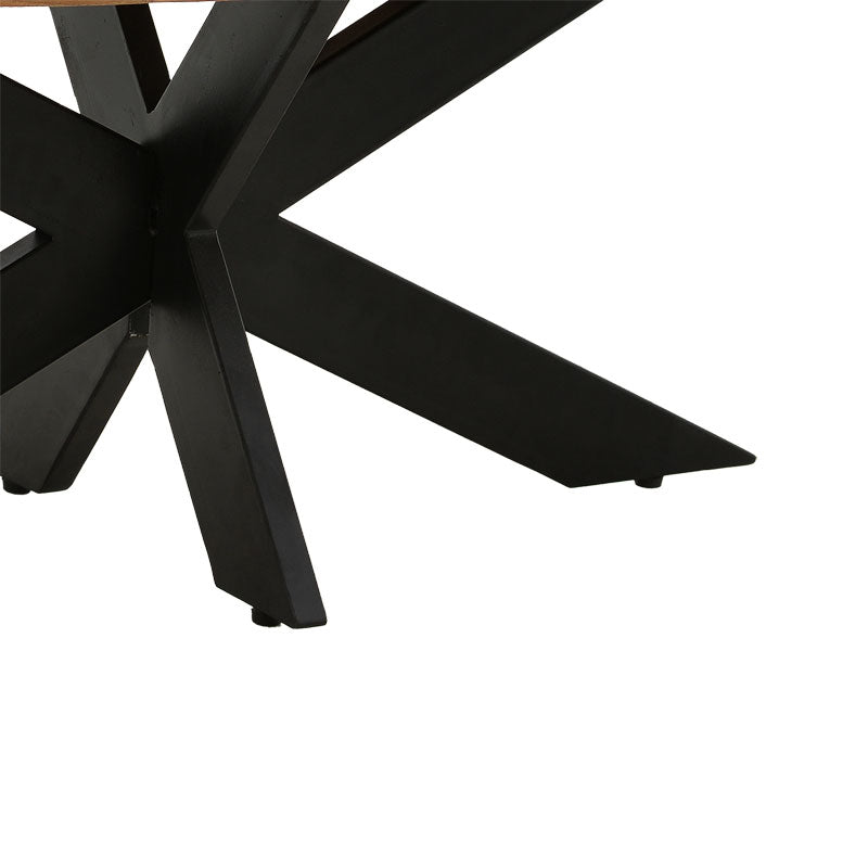 Masuta de cafea ovala Fardy lemn masiv de acacia, nuc - negru, 120x60x45 cm