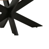 Masuta de cafea ovala Fardy lemn masiv de acacia, nuc - negru, 120x60x45 cm