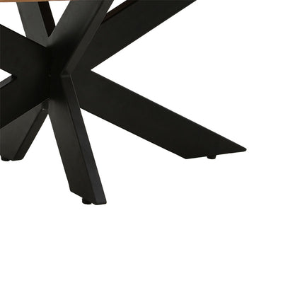 Masuta de cafea ovala Fardy lemn masiv de acacia, nuc - negru, 120x60x45 cm, foto produs 6