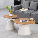 Masuta de cafea Parquet, Metal - Alb