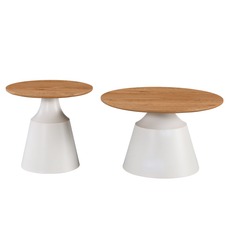 Masuta de cafea Parquet, Metal - Alb