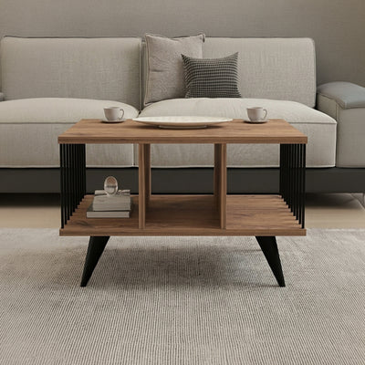 Masuta de cafea Pena, Sonoma-Negru, 90x60x39.5 cm