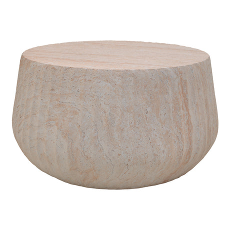 Masuta de cafea Rongo, Aspect travertin, Travertin, D80x41 cm