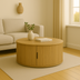 Masuta de cafea Scandi MDF culoare lemn Natural D80x35.5cm