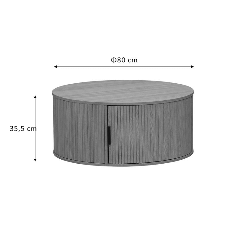 Masuta de cafea Scandi MDF culoare lemn, Natural, D80x36 cm