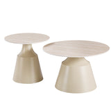 Masuta de cafea Sculpt, Metal - Cappuccino