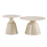 Masuta de cafea Sculpt, Metal - Cappuccino
