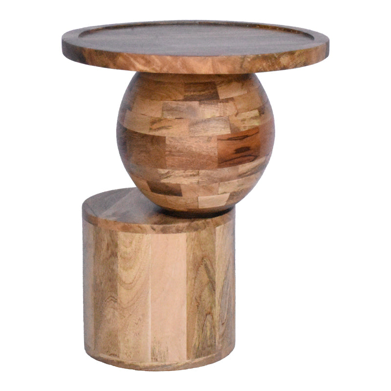 Masuta de cafea Senby, Metal, Nuc, D40x50 cm