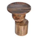 Masuta de cafea Senby, Metal, Nuc, D40x50 cm