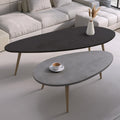 Masuta de cafea set 2 piese Monty, și metal, Negru - Gri, 116x46x46 cm, imagine suplimentara