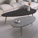 Masuta de cafea set 2 piese Monty, și metal, Negru - Gri, 116x46x46 cm