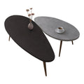 Masuta de cafea set 2 piese Monty, și metal, Negru - Gri, 116x46x46 cm, perspectiva suplimentara