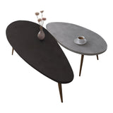 Masuta de cafea set 2 piese Monty, și metal, Negru - Gri, 116x46x46 cm