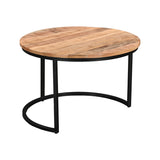 Masuta de cafea set 3 piese Frina, lemn masiv de mango, Naturala, 70x70x45 cm