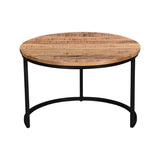 Masuta de cafea set 3 piese Frina, lemn masiv de mango, Naturala, 70x70x45 cm